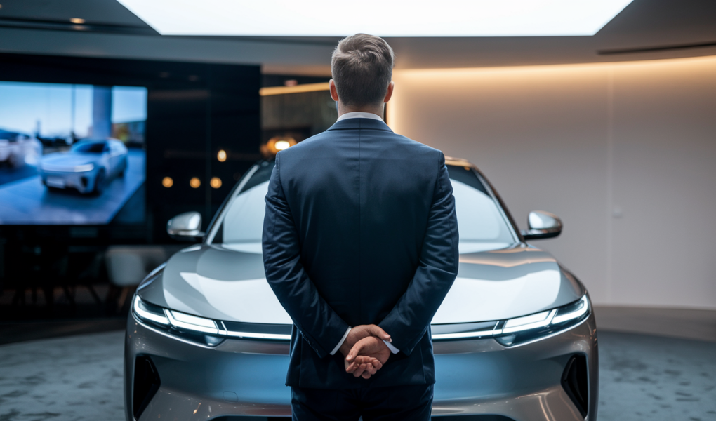 homme-dos-voiture-showroom-moderne