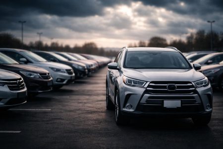 voitures-occasion-alignement-ciel-nuageux