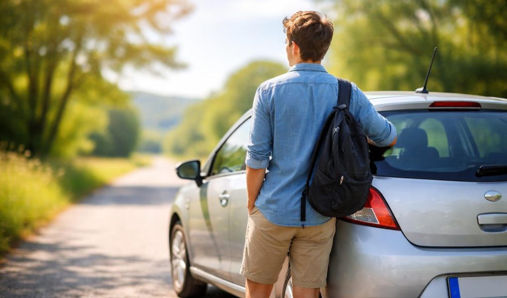 adulte-voiture-route-ensoleillee-arbres