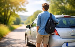 adulte-voiture-route-ensoleillee-arbres