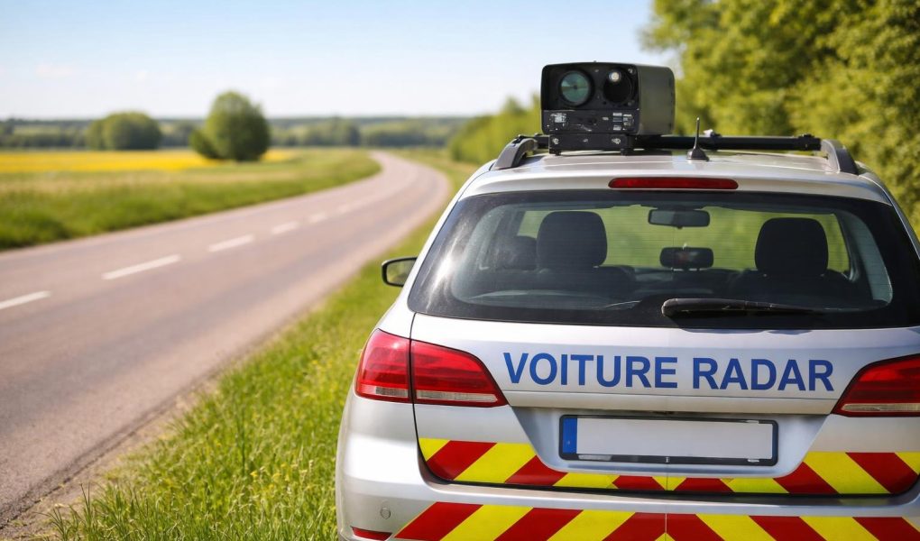 voiture-radar-route-campagne-ensoleillee