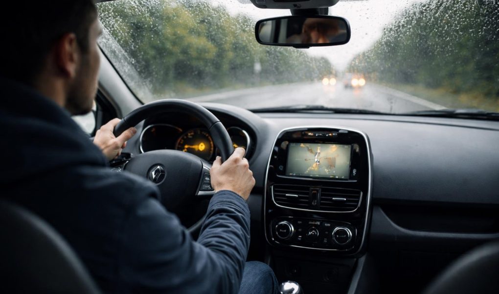 conducteur-renault-clio-pluie-tableau-bord