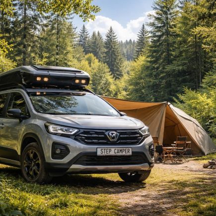 camping-car-foret-tente-ciel-bleu