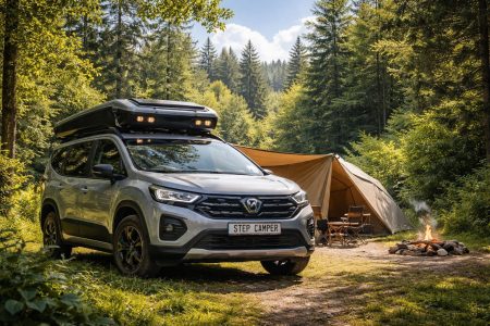 camping-car-foret-tente-ciel-bleu