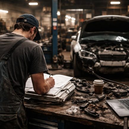 garage-mecanicien-documents-voiture-demontee