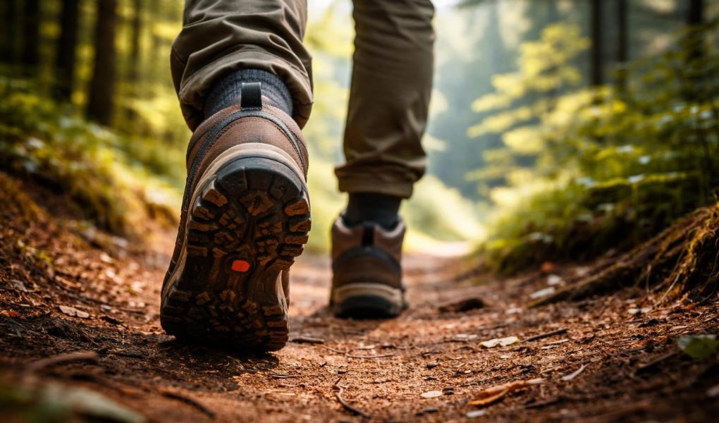 chaussures-marche-sentier-foret-paysage-verdoyant