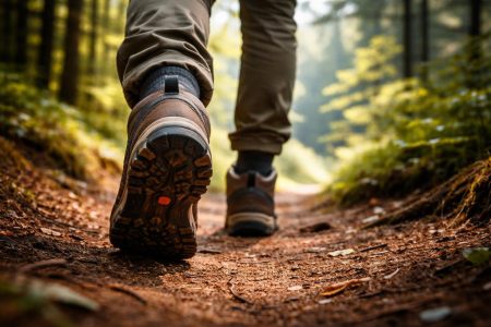 chaussures-marche-sentier-foret-paysage-verdoyant